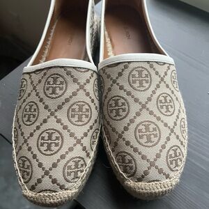 Tory Burch Tan and Brown Espadrille Shoes